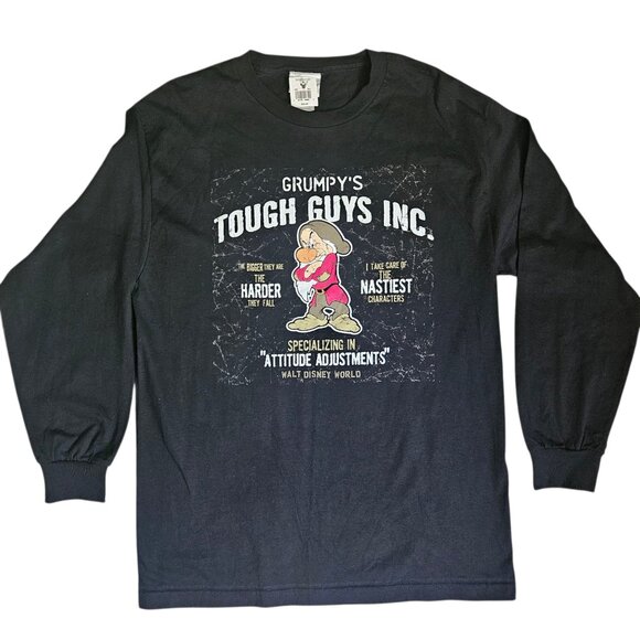 VTG Walt Disney World Long Sleeve Shirt GRUMPY'S Tough Guys SZ Large Black NWT - Picture 1 of 10